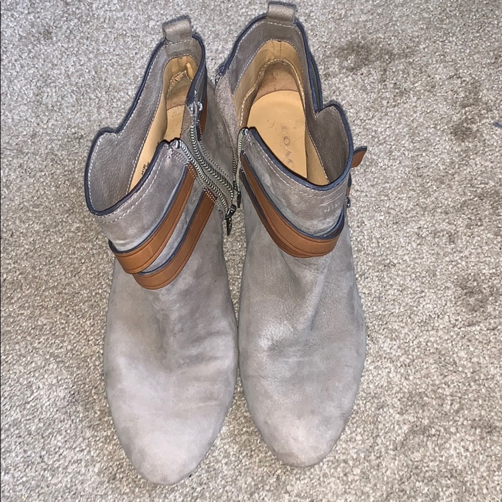 Used-COACH Women's Pauline Strapped Ankle Boots